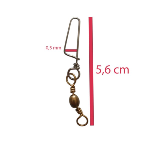 esmerillon bronce mosqueton bcm3-4.jpg 3 Esmerillon Bronce Con Mosqueton Waterdog Pesca X 10 Unidades