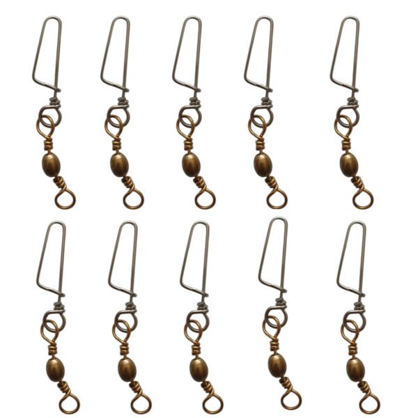 esmerillon bronce mosqueton bcm5-4 4 Esmerillon Bronce Con Mosqueton Waterdog Pesca X 10 Unidades