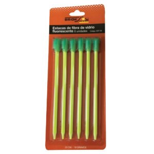 Estacas Carpa Fluorescente X 6 Fibra Vidrio 20cm Gazebo Brok