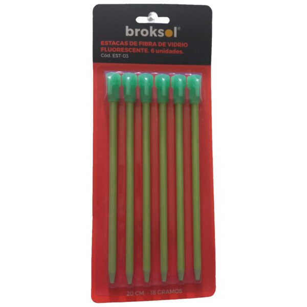 Estacas Carpa Fluorescente X 6 Fibra Vidrio 20cm Gazebo Brok