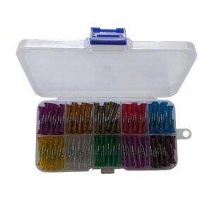 Kit 100 Fusibles Cajita Plastica Ficha Plana Surtidos Autos