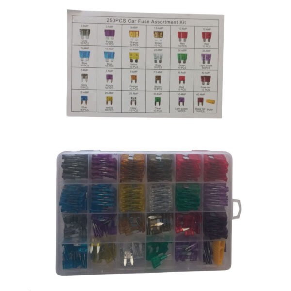fusible FUSE250PCS 2 Kit 250 Fusibles Auto Surtidos Estuche 2 A 40 Amperes +pinza
