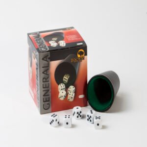 Pack Por 10 Generala Juego Cubilete Forrado 5 Dados 19mm