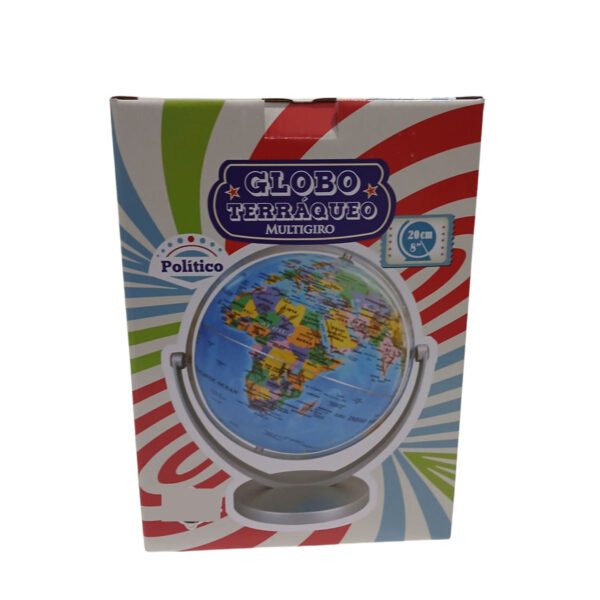 Globo Terraqueo 20 Cm Multigiro Mapa Politico Base Plastico