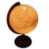 Globo Terraqueo Sepia Velador Luz 25cm Meridiano Metal Mader