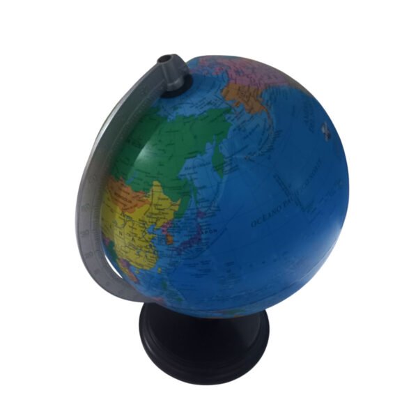 Globo Terraqueo 25 Cm Meridiano Metal Base Madera Politico