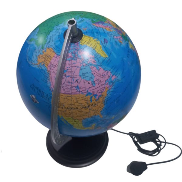 globo 259wml 4 Globo Terraqueo Velador Luz 25cm Meridiano Metal Base Madera