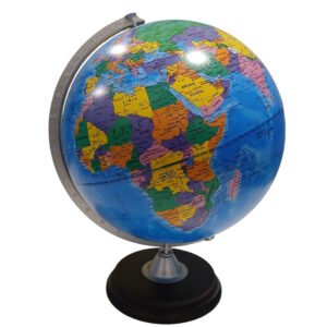 Globo Terraqueo 30 Cm Base Madera Meridiano Metal Politico
