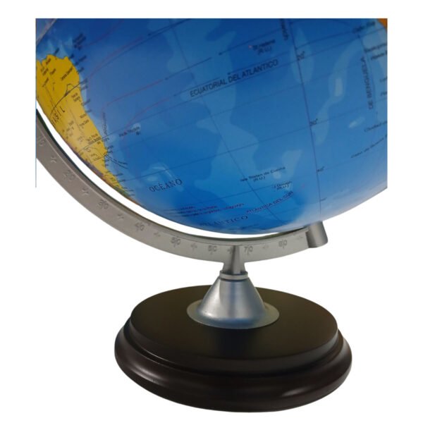 Globo Terraqueo 30 Cm Base Madera Meridiano Metal Politico