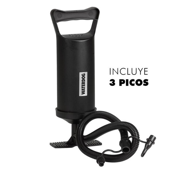 Inflador De Mano Con 3 Picos Portatil Doble Accion Waterdog
