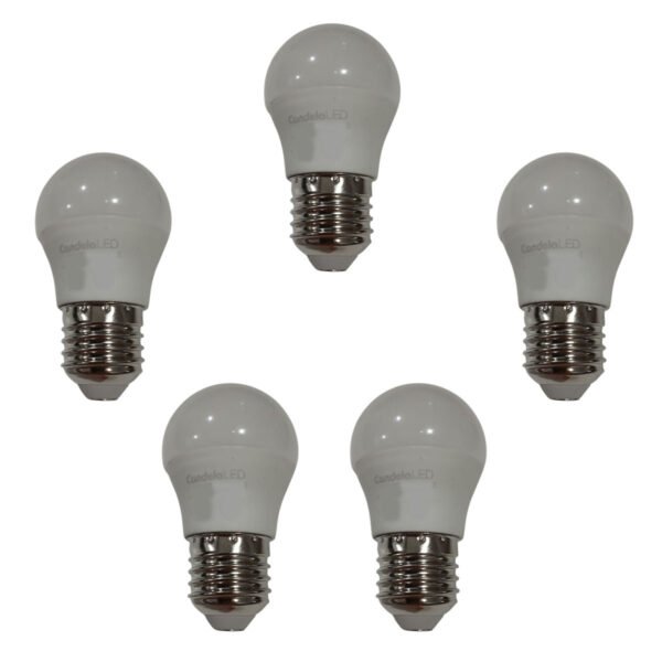 Pack 5 Lamparas Gota Led E27 5w Luz Fria Bombilla Foco