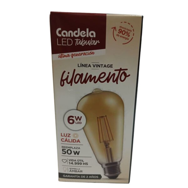 Pack 20 Lampara Led Filamento Tubular Vintage 6w Bombilla Luz Calida