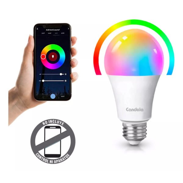 Pack X 5 Lampara Led Smart 9w Blancos Rgb Bombilla Bluetooth