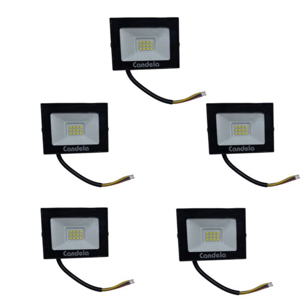 Kit 5 Reflectores Proyector Led 10w Luz Fria Interior Exteri
