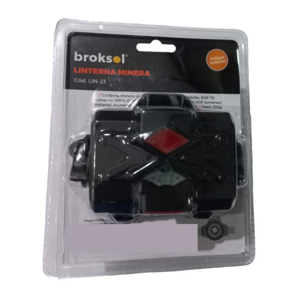 linterna lin-23 3 Linterna Minera Cabeza Led 300mts Batería Recargable Broksol