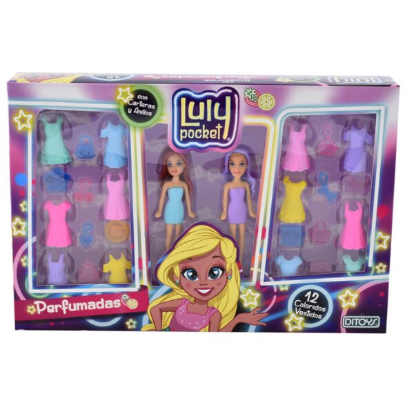Luly Pocket 2 Muñecas Perfumadas Vestidos Accesorios Ditoys