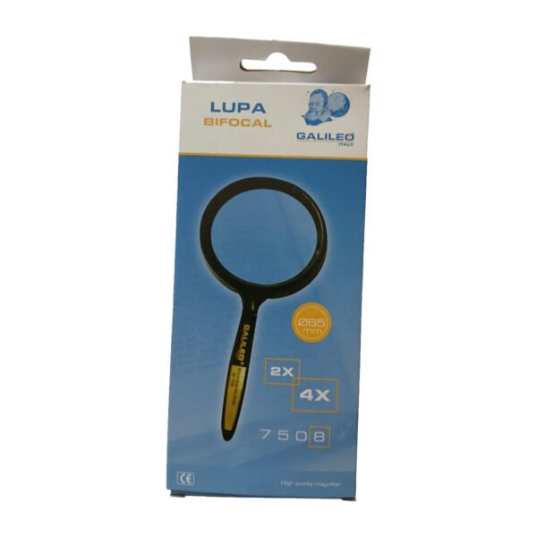 lupa 7508 10 Lupa De Mano Bifocal 2x 4x Aumento Galileo Lente 65mm