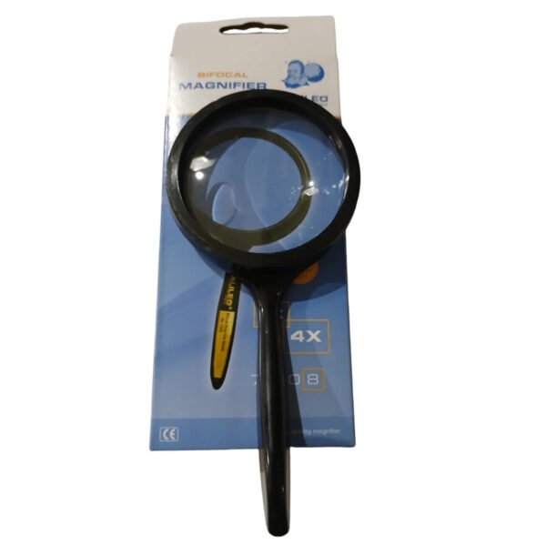 lupa 7508 11 Lupa De Mano Bifocal 2x 4x Aumento Galileo Lente 65mm