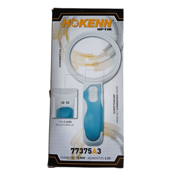 Lupa De Mano Con 2 Luz Led 2.5x De Aumento 75 Mm Hokenn