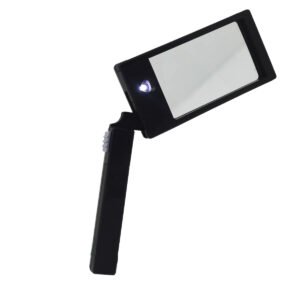 Lupa Lente De Cristal Plegable, Con 2 Posiciones Y Luz Led.