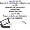 Lupa Lente De Cristal Plegable, Con 2 Posiciones Y Luz Led. - Imagen 2