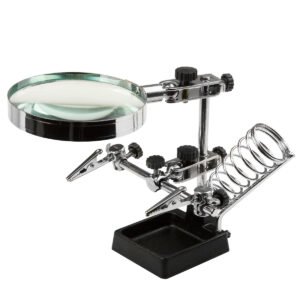 Lupa De Pie Brazo Articulado Pinzas 3x 90mm Soporte Soldador