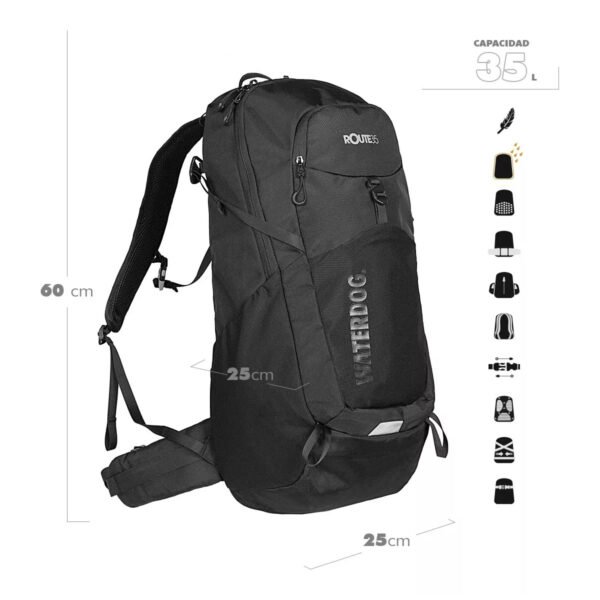 Mochila Camping Route 35 L Mochilero Trekking Viaje Waterdog
