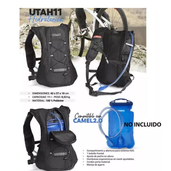 Mochila Waterdog Compartimiento Hidratacion Ciclismo Utah 11