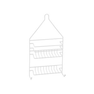 Organizador De Ducha Baño 2 Estantes Para Colgar Metal Blanc