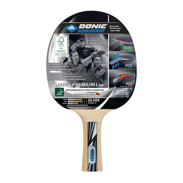 paleta silver DE7211 3 Paleta Ping Pong Donic Legends Premium Silver Line Con Funda