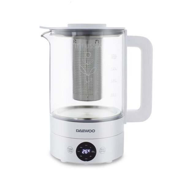 Pava Electrica Digital 1.5l Infusor Te Jarra Vidrio Daewoo