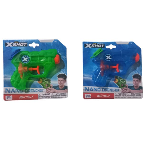 pistola de agua 7084-5643 azul 2 Pistola De Agua X-shot Nano Drencher Juguete Verano