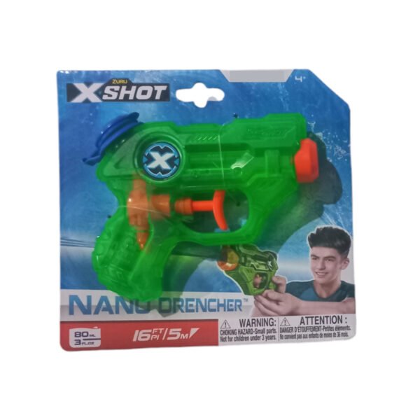 pistola de agua 7084-5643 verde 1 Pistola De Agua X-shot Nano Drencher Juguete Verano