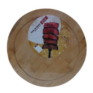 Plato Playo Grande De Madera Bambu Tabla Asado 25cm
