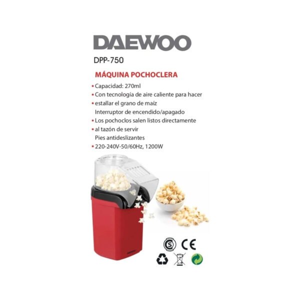 Pochoclera  Electrica Daewoo Aire Caliente 1200w Pmcventas