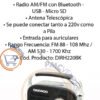 Radio Retro Daewoo Am Fm Usb Bluetooth 220 V O Pilas - Imagen 2