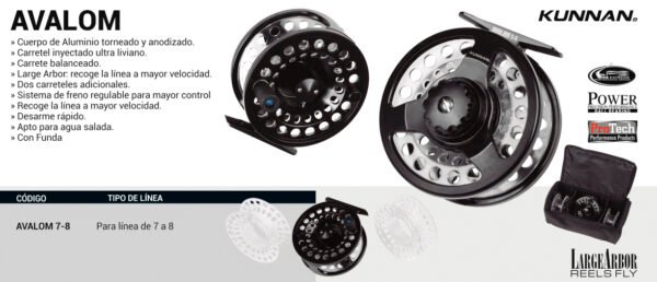 Reel Pesca Fly Mosca Kunnan Avalom 7/8 3 Carreteles C Funda