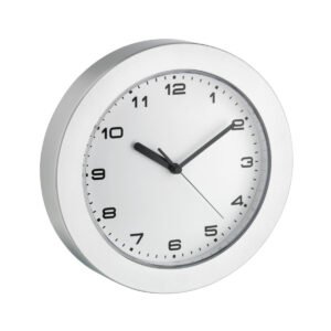 Reloj Analogico De Pared Marco Plateado Segundero 228mm Tfa
