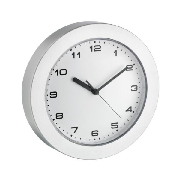 Reloj Analogico De Pared Marco Plateado Segundero 228mm Tfa