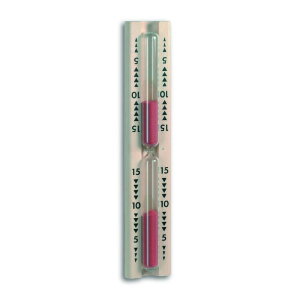 Reloj De Arena Sauna 15 Min. Armazon Vidrio Base Madera Tfa