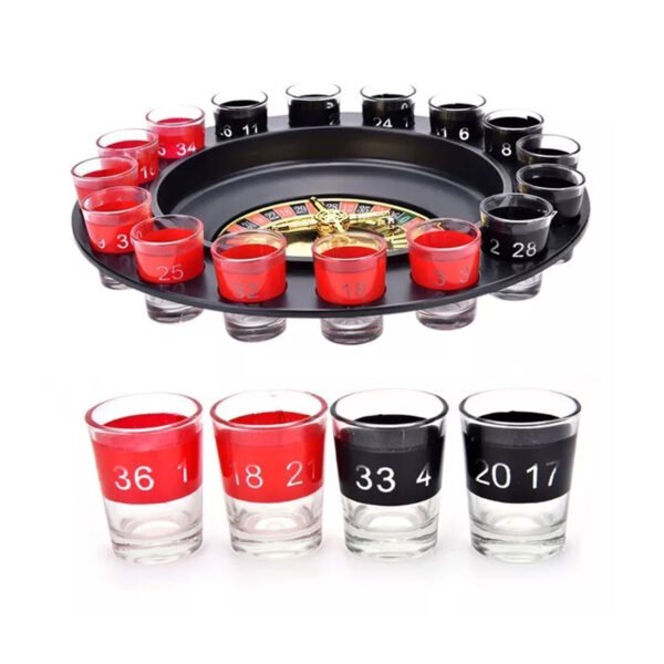 Juego Previa Ruleta De Tragos Chupito  Shot + 16 Vasos
