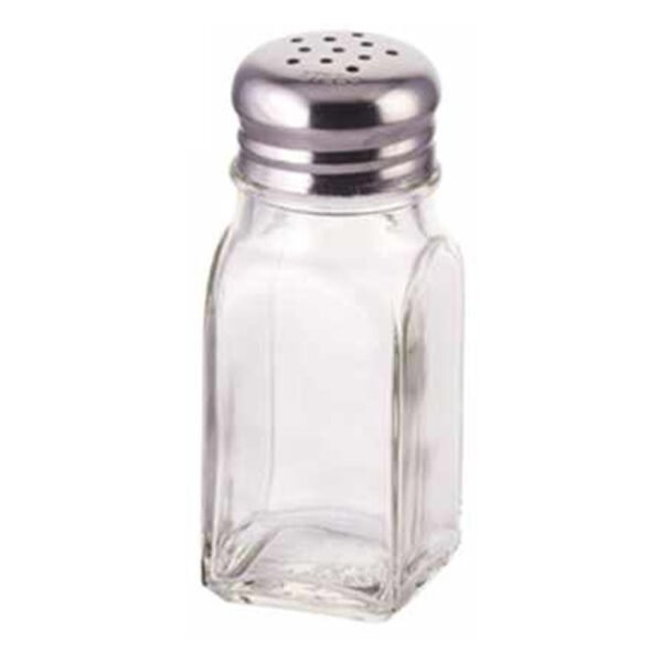 Salero Pimentero De Vidrio Con Tapa De Acero Especiero