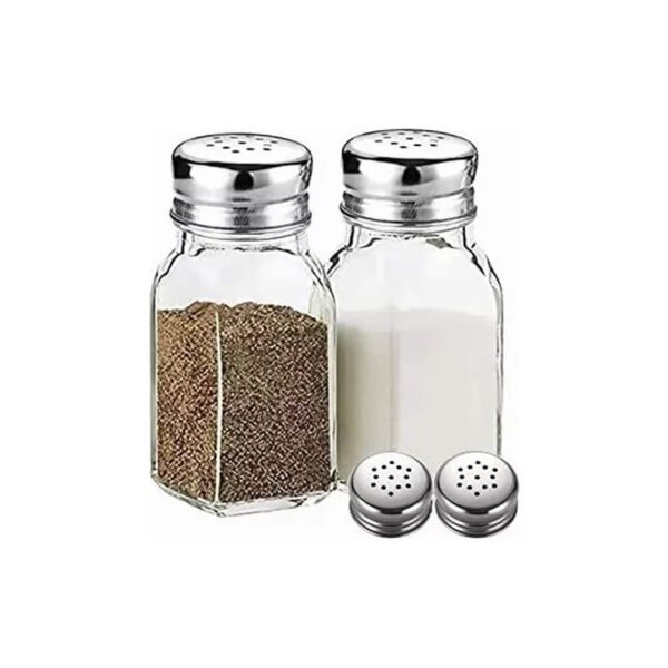 Salero Pimentero De Vidrio Con Tapa De Acero Especiero