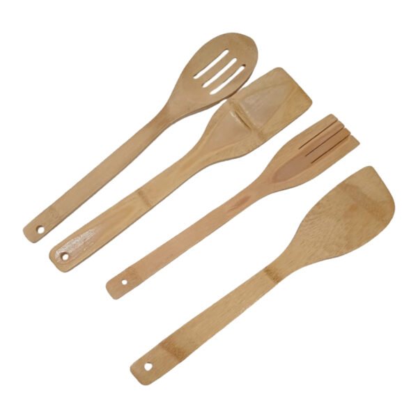 Set 4 Utensilios Madera De Cocina  4 Piezas Espatula Cuchara