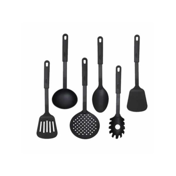Set X 6 Utensilios Cocina Teflon Nylon Espatula Cucharon