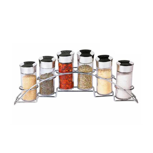 Set X 6 Especieros Condimentero Frascos Vidrio Con Base