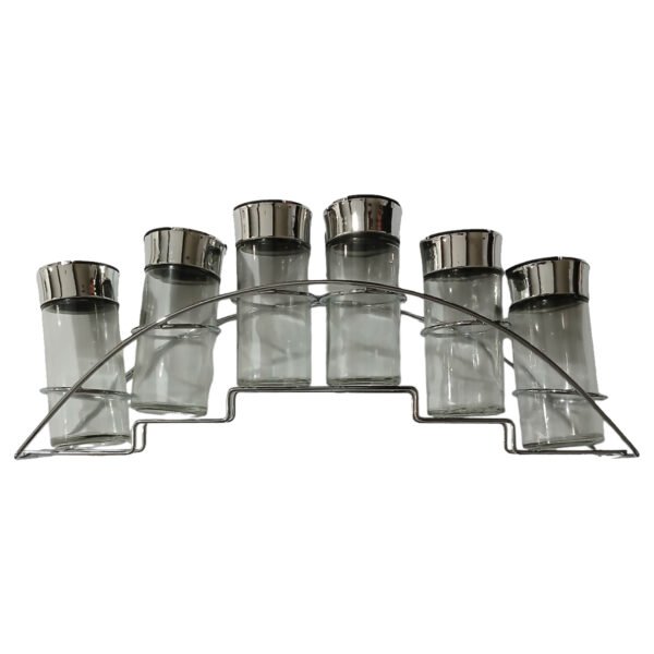 Set X 6 Especieros Condimentero Frascos Vidrio Con Base