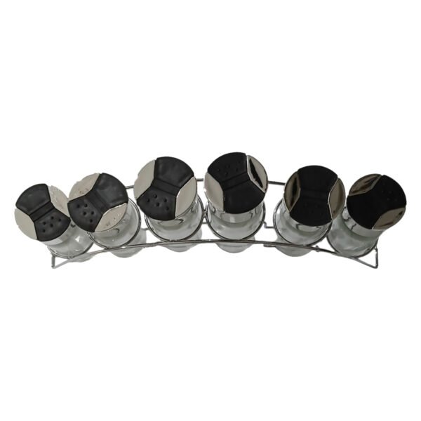 Set X 6 Especieros Condimentero Frascos Vidrio Con Base