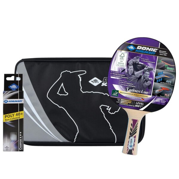 Set Paleta Ping Pong Donic Con Funda 3 Pelotitas Legends 800