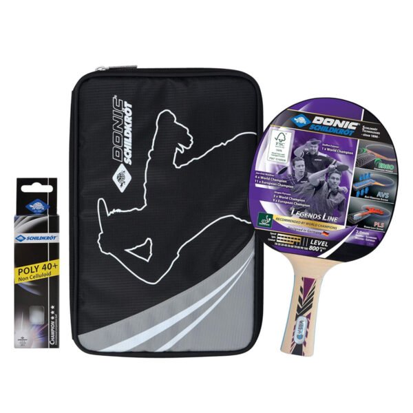 Set Paleta Ping Pong Donic Con Funda 3 Pelotitas Legends 800